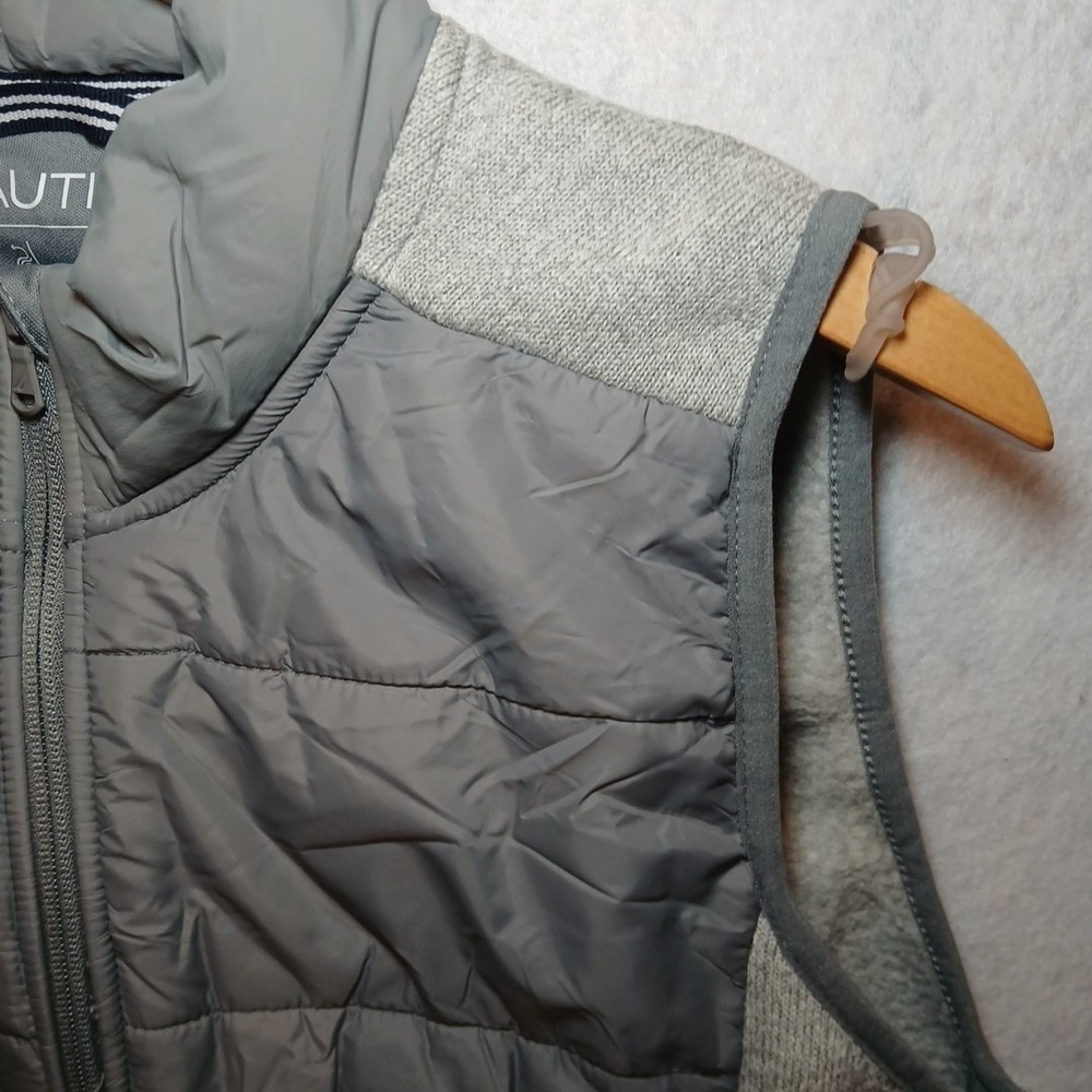 Nautica Women's Puffer Fleece Vest Gray Wind Water Resistant Size Small - Picture 5 of 14